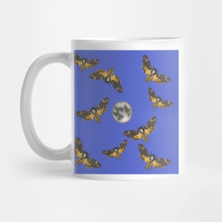 Death's Head Moth and Moons Blue 1 Mug